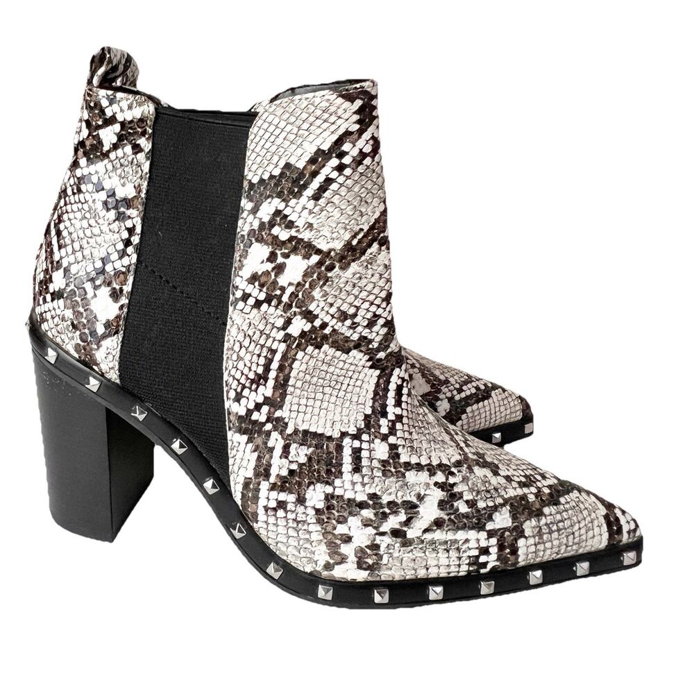 CHARLES DAVID Snake Print Ankle Boots Booties Sz 5.5